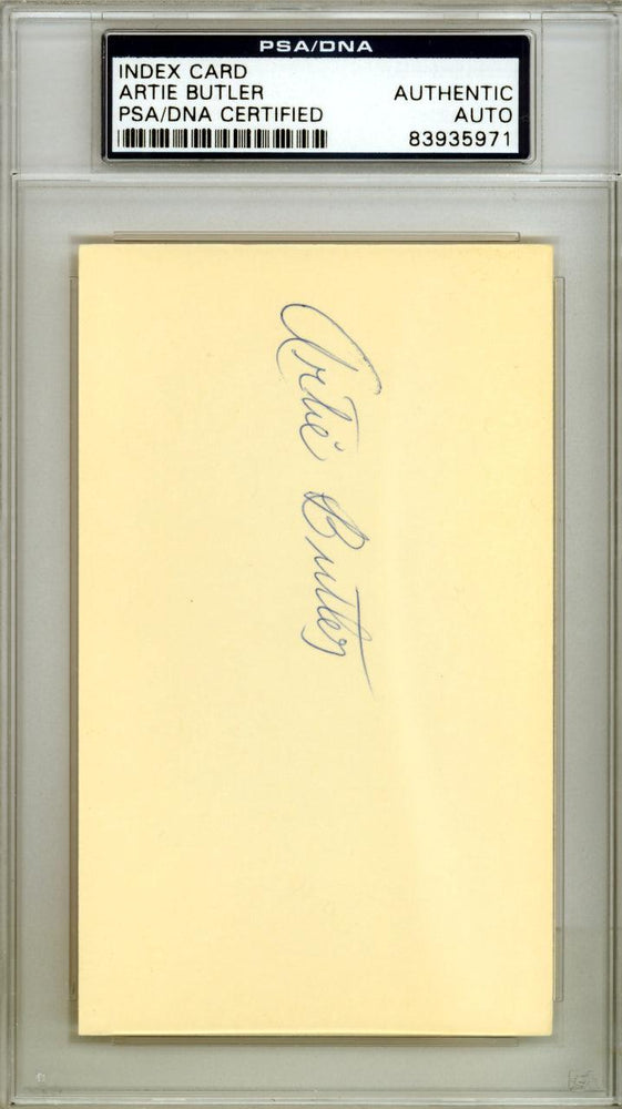 Arthur "Artie" Butler Autographed 3x5 Index Card St. Louis Cardinals PSA/DNA #83935971 - RSA
