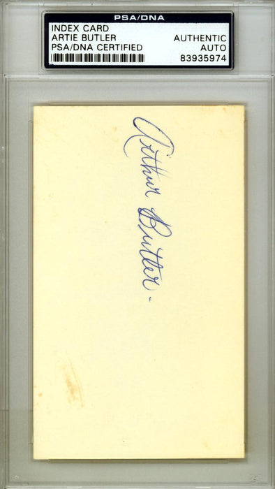 Arthur "Artie" Butler Autographed 3x5 Index Card St. Louis Cardinals PSA/DNA #83935974 - RSA