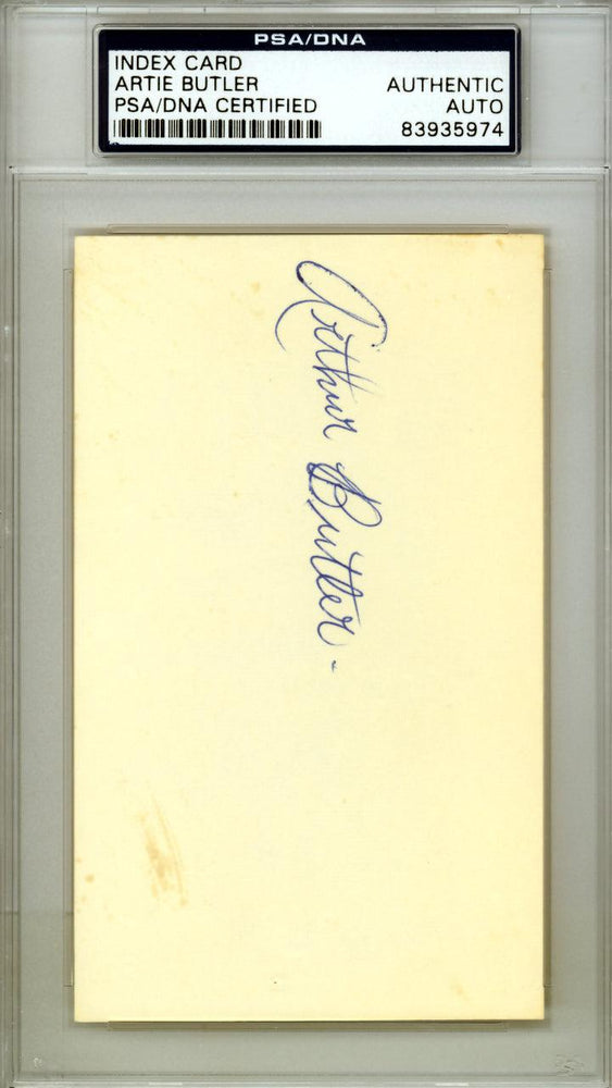 Arthur "Artie" Butler Autographed 3x5 Index Card St. Louis Cardinals PSA/DNA #83935974 - RSA