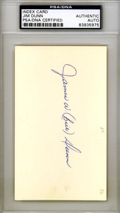 Jim Bill Dunn Autographed 3x5 Index Card Pittsburgh Pirates PSA/DNA #83935975 - RSA