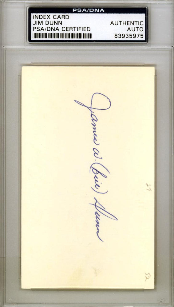 Jim Bill Dunn Autographed 3x5 Index Card Pittsburgh Pirates PSA/DNA #83935975 - RSA