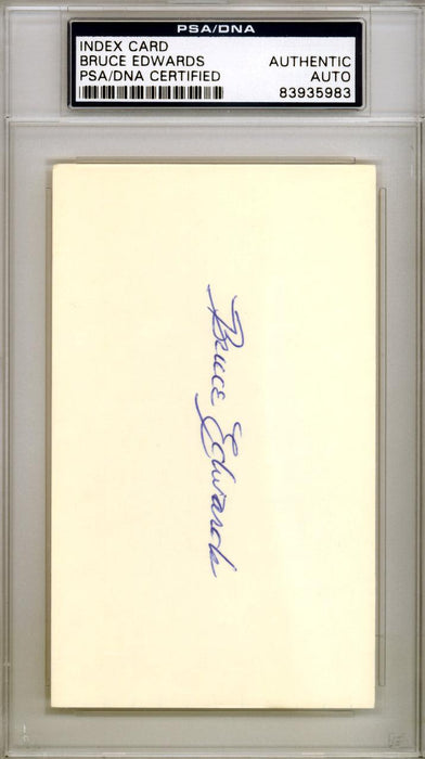 Bruce Edwards Autographed 3x5 Index Card Brooklyn Dodgers PSA/DNA #83935983 - RSA