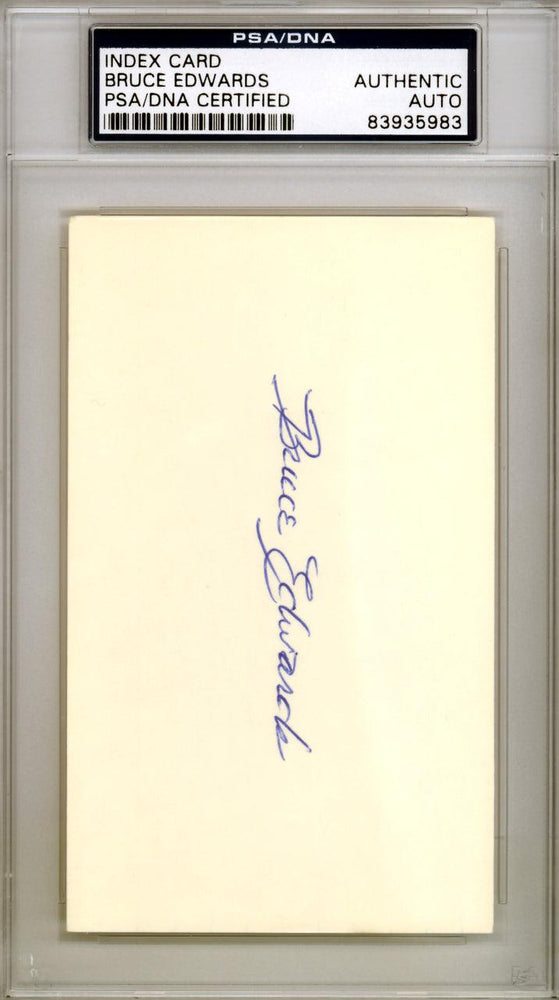 Bruce Edwards Autographed 3x5 Index Card Brooklyn Dodgers PSA/DNA #83935983 - RSA