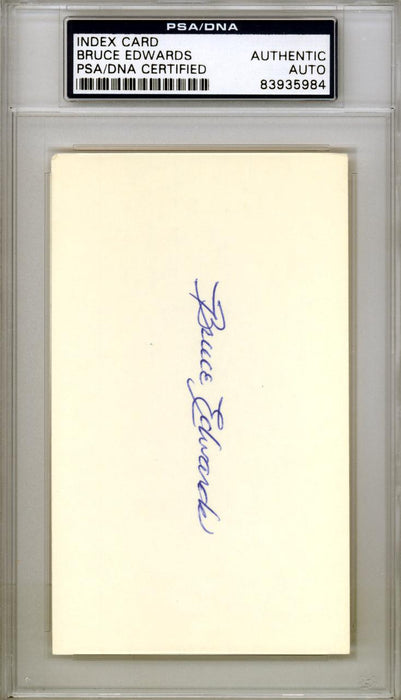 Bruce Edwards Autographed 3x5 Index Card Brooklyn Dodgers PSA/DNA #83935984 - RSA