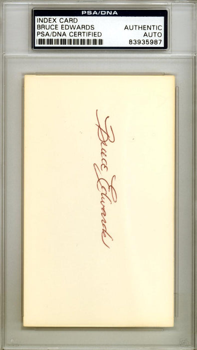 Bruce Edwards Autographed 3x5 Index Card Brooklyn Dodgers PSA/DNA #83935987 - RSA