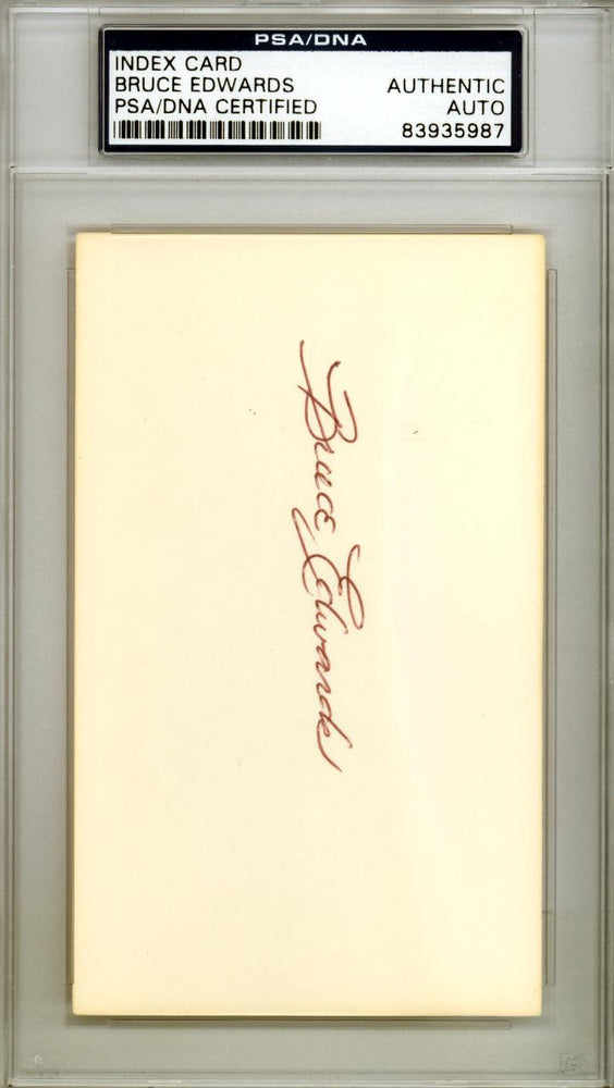 Bruce Edwards Autographed 3x5 Index Card Brooklyn Dodgers PSA/DNA #83935987 - RSA