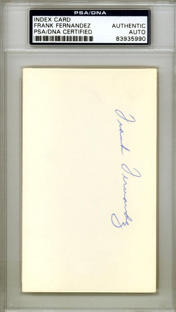 Frank Fernandez Autographed 3x5 Index Card New York Yankees PSA/DNA #83935990 - RSA
