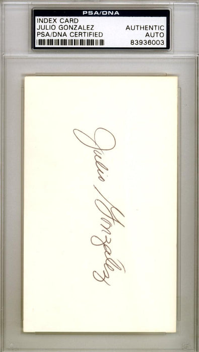 Julio Gonzalez Autographed 3x5 Index Card St. Louis Cardinals PSA/DNA #83936003 - RSA