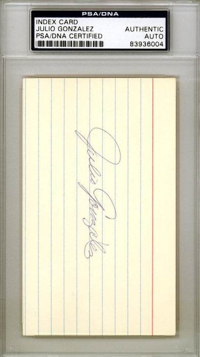 Julio Gonzalez Autographed 3x5 Index Card St. Louis Cardinals PSA/DNA #83936004 - RSA