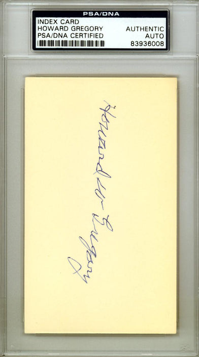 Howard W. "Howie" Gregory Autographed 3x5 Index Card St. Louis Browns PSA/DNA #83936008 - RSA
