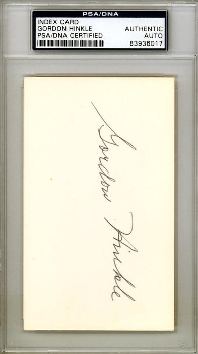 Gordon Hinkle Autographed 3x5 Index Card Boston Red Sox PSA/DNA #83936017 - RSA