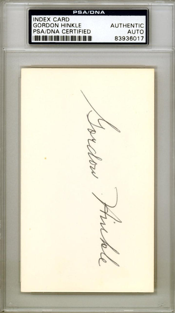 Gordon Hinkle Autographed 3x5 Index Card Boston Red Sox PSA/DNA #83936017 - RSA