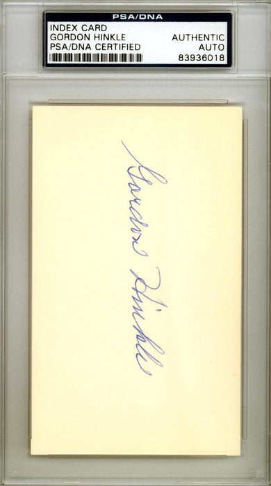 Gordon Hinkle Autographed 3x5 Index Card Boston Red Sox PSA/DNA #83936018 - RSA