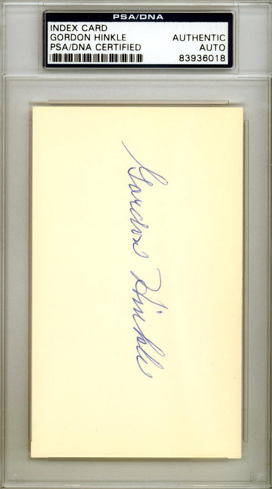 Gordon Hinkle Autographed 3x5 Index Card Boston Red Sox PSA/DNA #83936018 - RSA