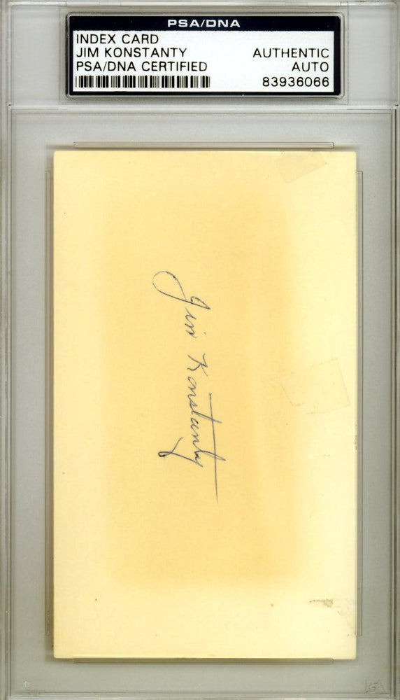 Jim Konstanty Autographed 3x5 Index Card Philadelphia Phillies PSA/DNA #83936066 - RSA