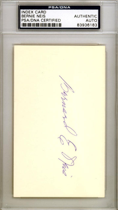 Bernie Neis Autographed 3x5 Index Card Brooklyn Dodgers PSA/DNA #83936183 - RSA