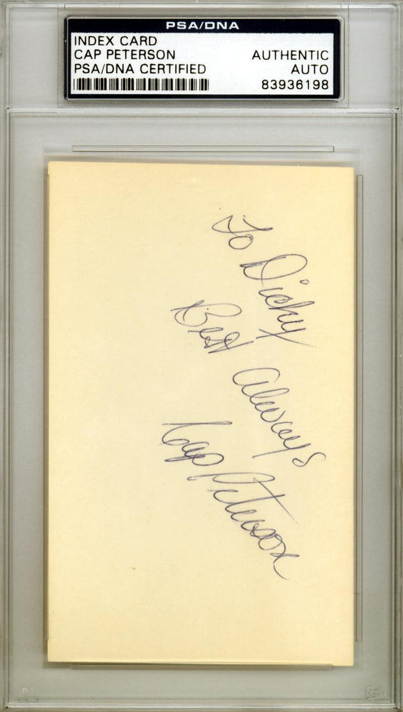 Cap Peterson Autographed 3x5 Index Card San Francisco Giants "To Dicky" PSA/DNA #83936198 - RSA