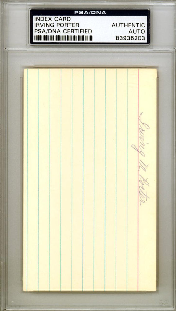 Irving Irv Porter Autographed 3x5 Index Card Chicago White Sox PSA/DNA #83936203 - RSA