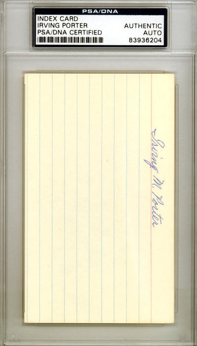 Irving Irv Porter Autographed 3x5 Index Card Chicago White Sox PSA/DNA #83936204 - RSA