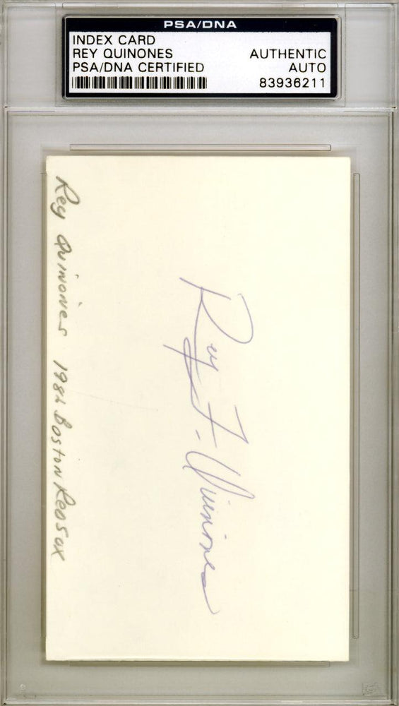 Rey Quinones Autographed 3x5 Index Card Boston Red Sox PSA/DNA #83936211 - RSA