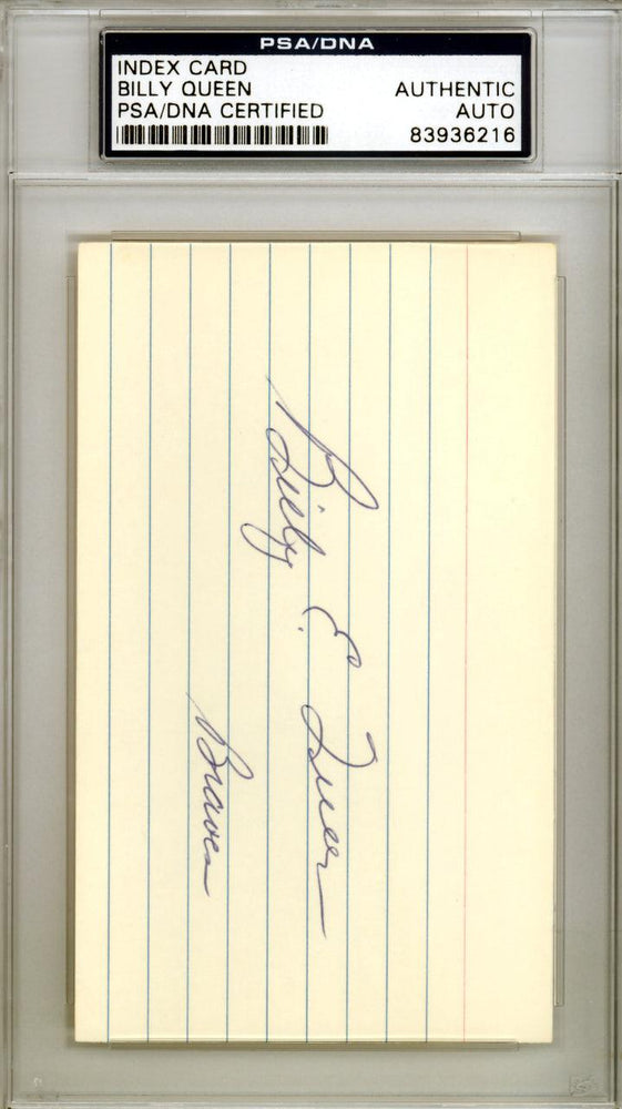 Billy Queen Autographed 3x5 Index Card Milwaukee Braves PSA/DNA #83936216 - RSA