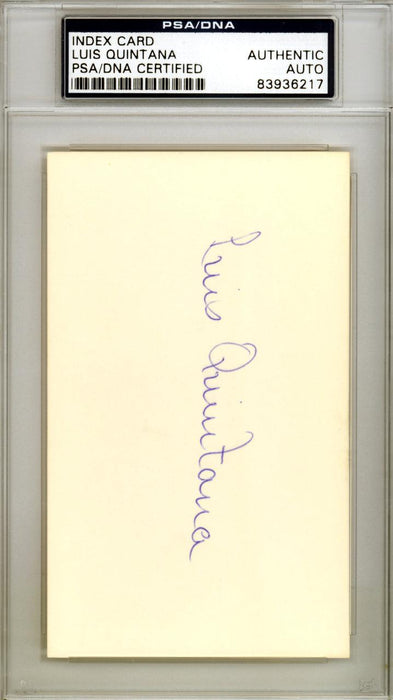 Luis Quintana Autographed 3x5 Index Card California Angels PSA/DNA #83936217 - RSA
