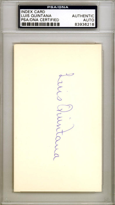Luis Quintana Autographed 3x5 Index Card California Angels PSA/DNA #83936218 - RSA