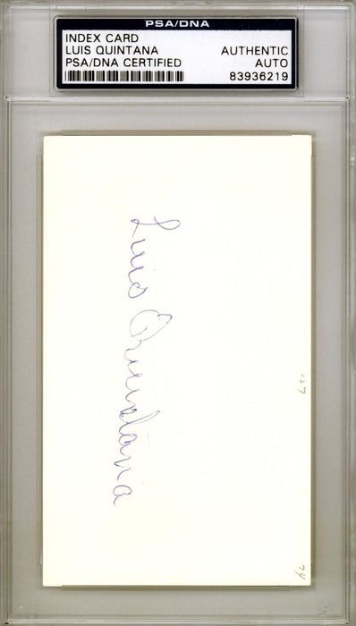 Luis Quintana Autographed 3x5 Index Card California Angels PSA/DNA #83936219 - RSA