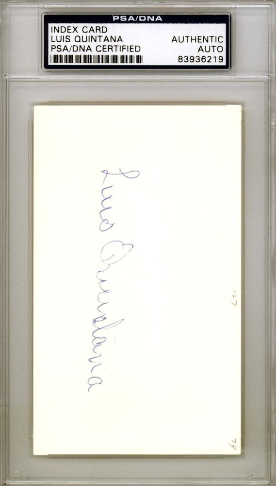Luis Quintana Autographed 3x5 Index Card California Angels PSA/DNA #83936219 - RSA