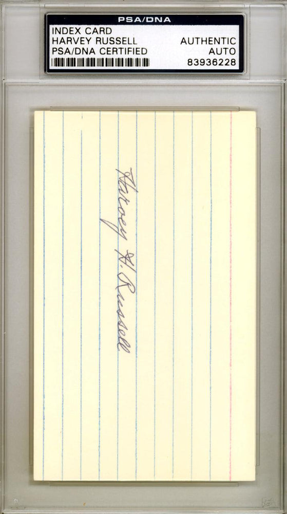Harvey H. Russell Autographed 3x5 Index Card Baltimore Terrapins PSA/DNA #83936228 - RSA