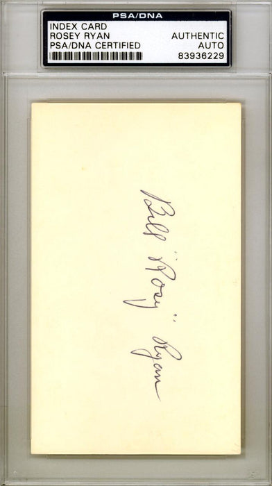 Rosy Ryan Autographed 3x5 Index Card New York Yankees PSA/DNA #83936229 - RSA