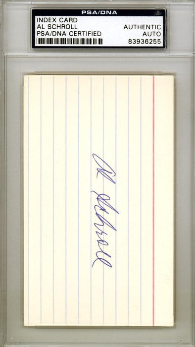 Al Schroll Autographed 3x5 Index Card Chicago Cubs PSA/DNA #83936255 - RSA