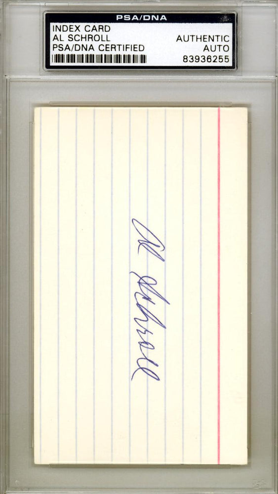 Al Schroll Autographed 3x5 Index Card Chicago Cubs PSA/DNA #83936255 - RSA