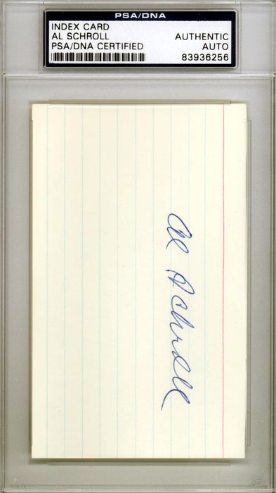 Al Schroll Autographed 3x5 Index Card Chicago Cubs PSA/DNA #83936256 - RSA