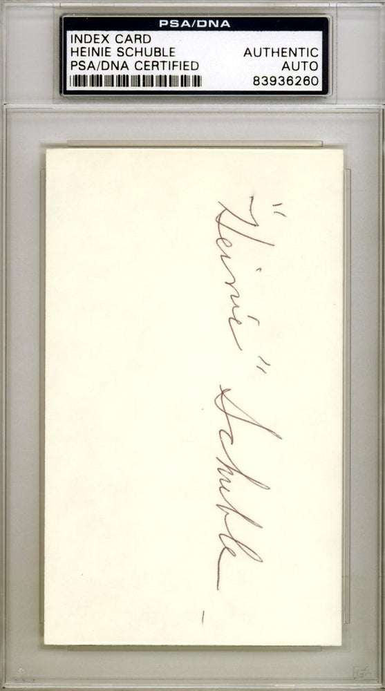Heinie Schuble Autographed 3x5 Index Card Detroit Tigers, St. Louis Cardinals PSA/DNA #83936260 - RSA