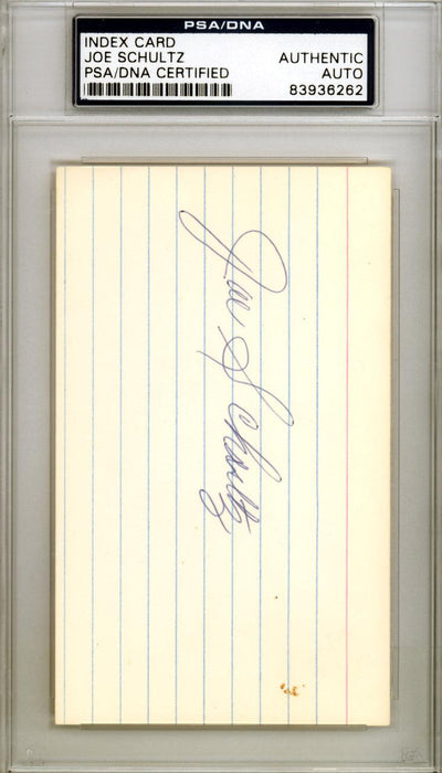 Joe Schultz Autographed 3x5 Index Card Seattle Pilots PSA/DNA #83936262 - RSA