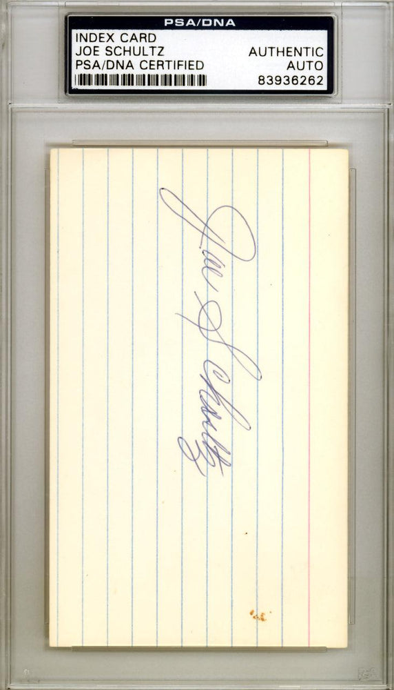 Joe Schultz Autographed 3x5 Index Card Seattle Pilots PSA/DNA #83936262 - RSA
