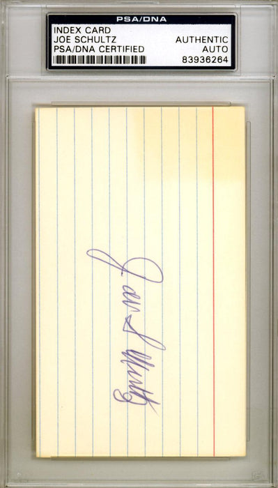 Joe Schultz Autographed 3x5 Index Card Seattle Pilots PSA/DNA #83936264 - RSA