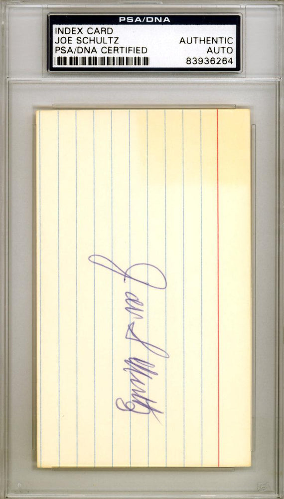 Joe Schultz Autographed 3x5 Index Card Seattle Pilots PSA/DNA #83936264 - RSA