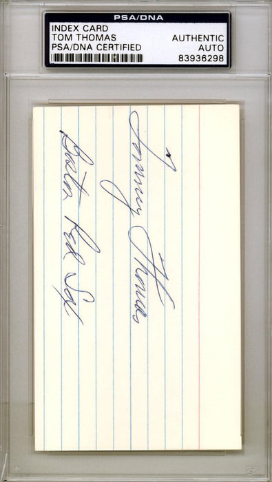 Al Tommy Thomas Autographed 3x5 Index Card Boston Red Sox PSA/DNA #83936298 - RSA