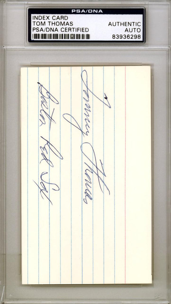 Al Tommy Thomas Autographed 3x5 Index Card Boston Red Sox PSA/DNA #83936298 - RSA
