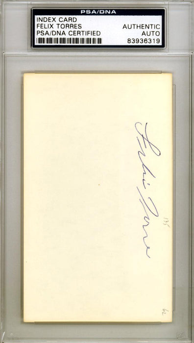 Felix Torres Autographed 3x5 Index Card Los Angeles Angels PSA/DNA #83936319 - RSA