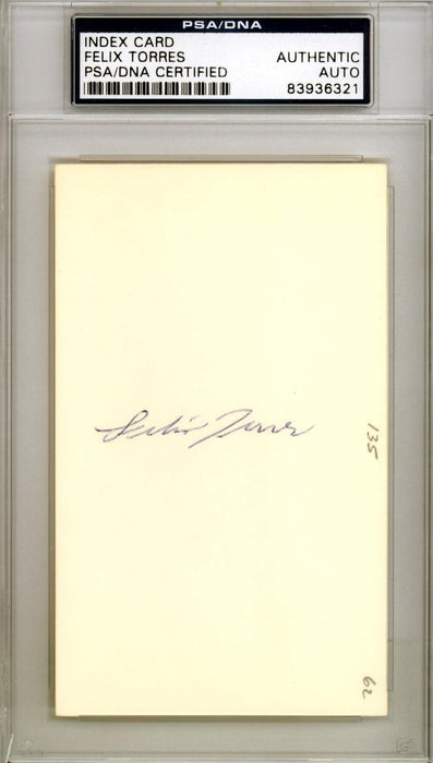 Felix Torres Autographed 3x5 Index Card Los Angeles Angels PSA/DNA #83936321 - RSA