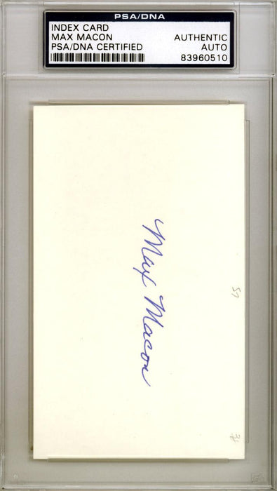 Max Macon Autographed 3x5 Index Card Brooklyn Dodgers PSA/DNA #83960510 - RSA