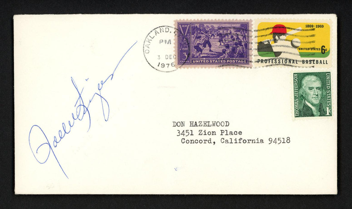 Rollie Fingers Autographed 3.5x6.5 Postal Cover Oakland A's SKU #156639 - RSA