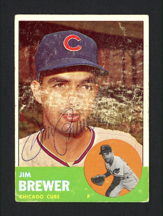 Jim Brewer Autographed 1963 Topps Card #309 Chicago Cubs SKU #165212 - RSA
