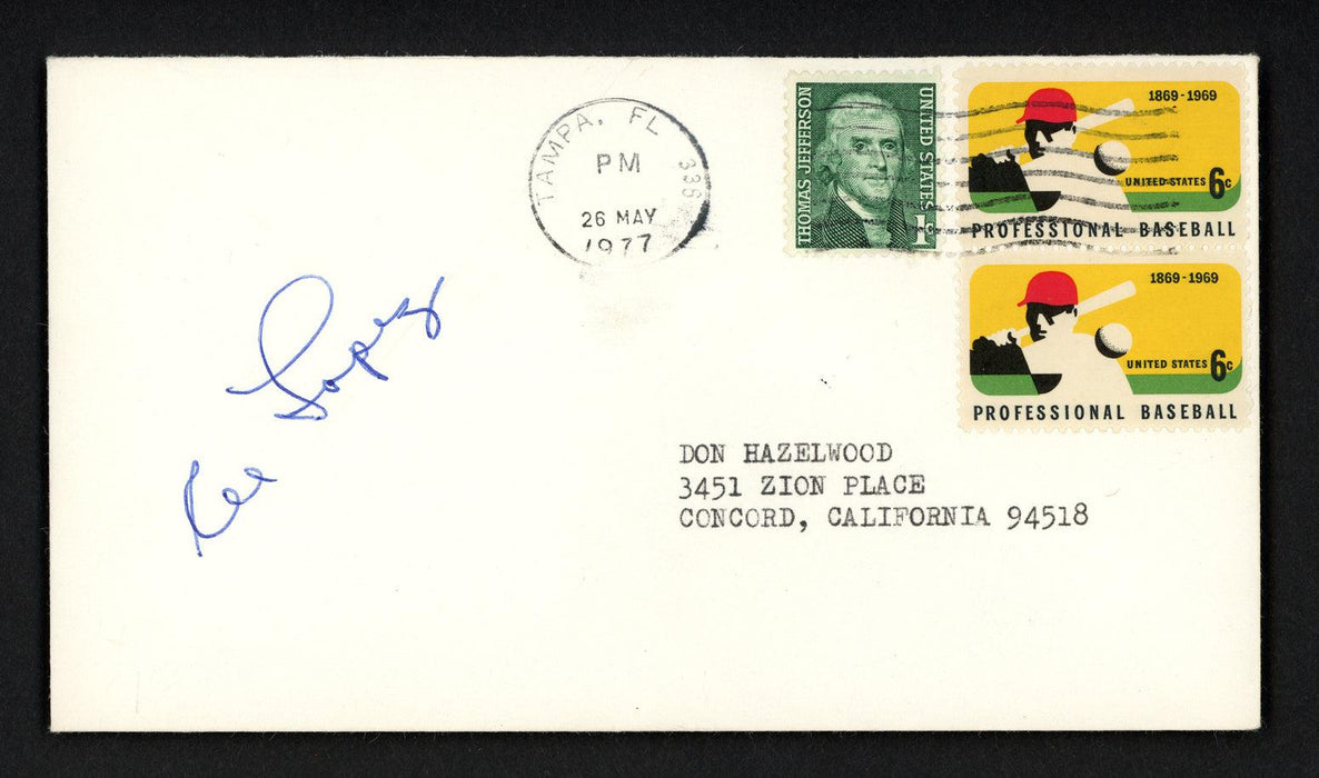 Al Lopez Autographed 3.5x6.5 Postal Cover Chicago White Sox Signed Twice SKU #156648 - RSA