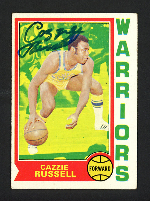 Cazzie Russell Autographed 1974-75 Topps Card #151 Golden State Warriors SKU #160504 - RSA