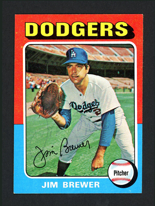 Jim Brewer Autographed 1975 Topps Mini Card #163 Los Angeles Dodgers SKU #165237 - RSA