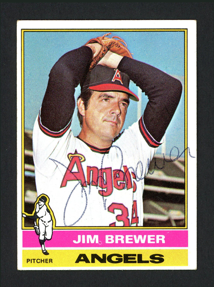 Jim Brewer Autographed 1976 Topps Card #459 California Angels SKU #165238 - RSA